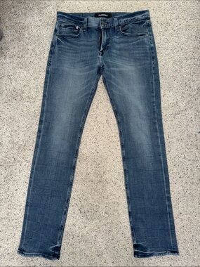 Express Men’s Washed Blue Skinny Jeans